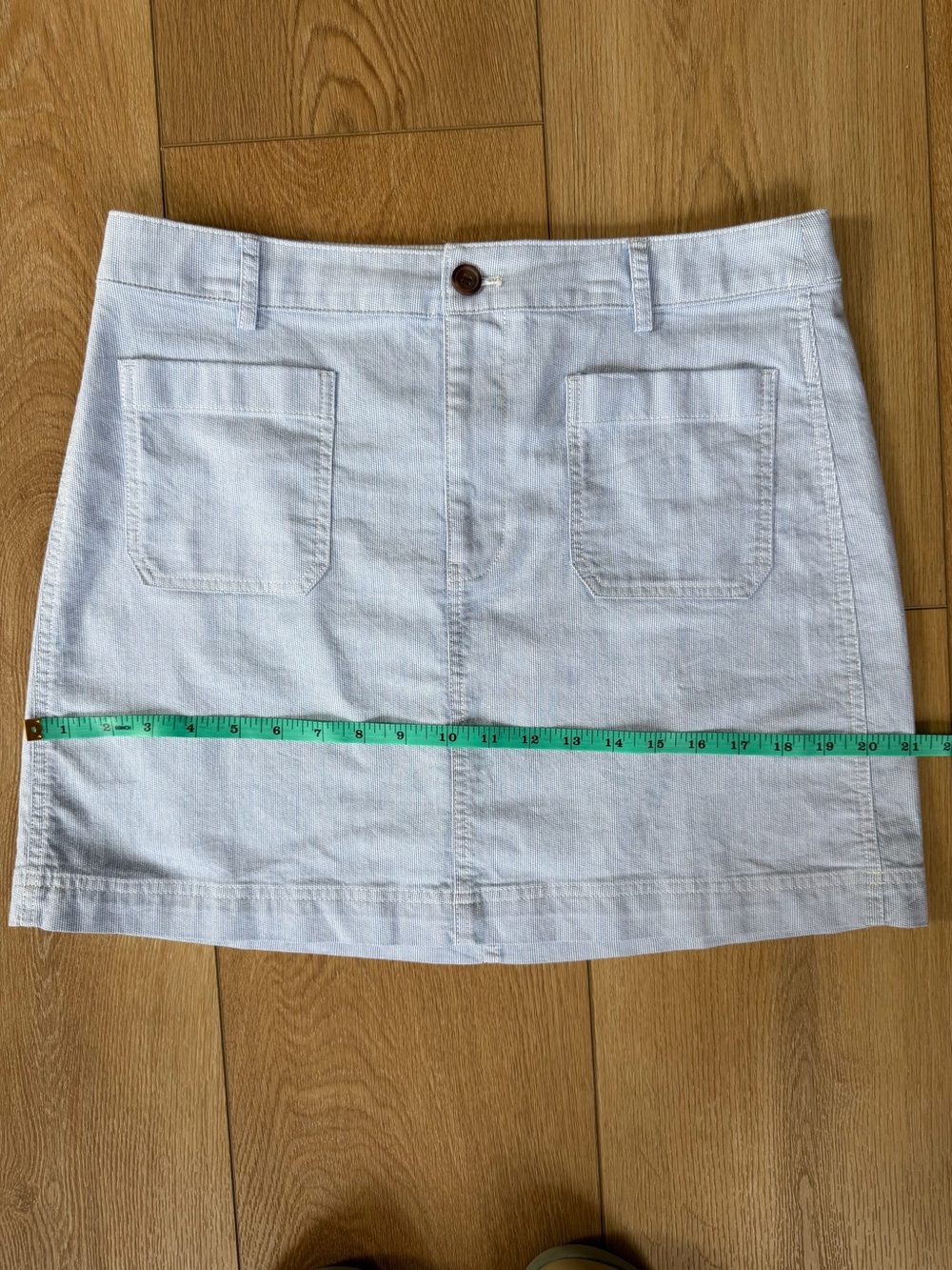 J.Crew Factory Blue And White Stripe Lizzie Patch Pocket Mini Skirt Women’s 10 - Picture 6 of 7